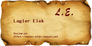 Lagler Elek névjegykártya