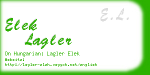 elek lagler business card